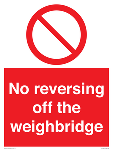 No reversing off the weighbridge